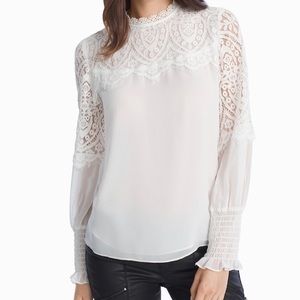WHBM Lace Yoke Top
